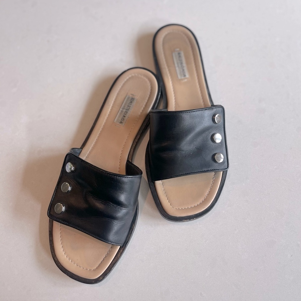 Balenciaga Leather Slides
